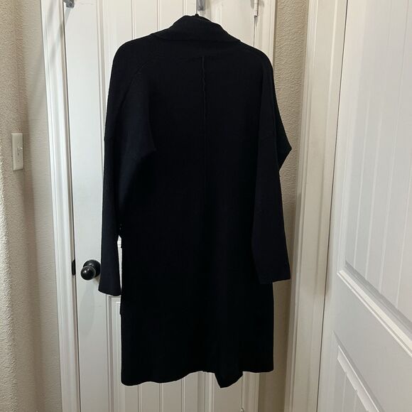 Twelfth Love Sweater Long Open Front Draped Cardigan Pockets Black Womens Size S - Picture 6 of 11